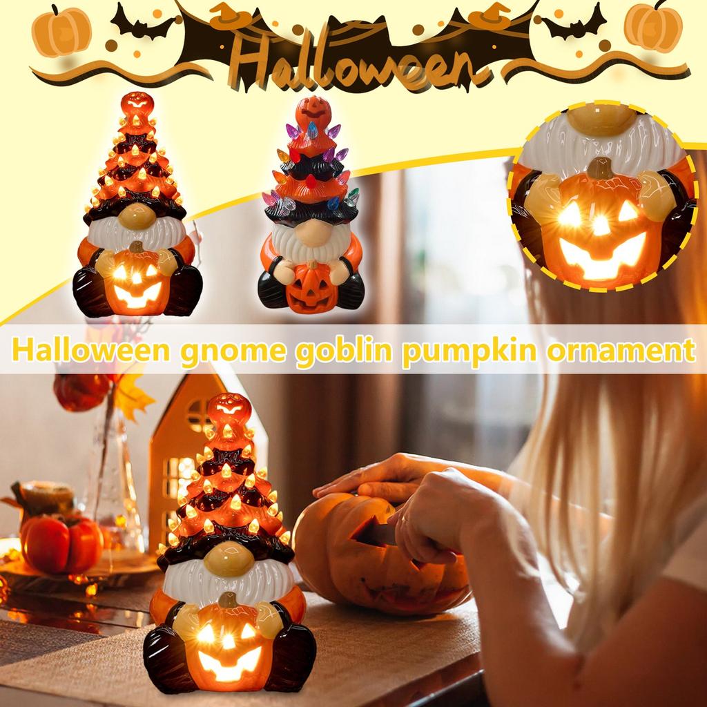 Halloween Dwarf Decoration With Light, Dwarf Lamp, Halloween Gnome Decorations,Suitable For Desks And Porches