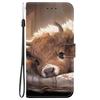 Handmade PU Leather Flip Case for Honor X6a Anti-Slip Shockproof Cover with Wrist Strap & Heart/Rose Cat Designs