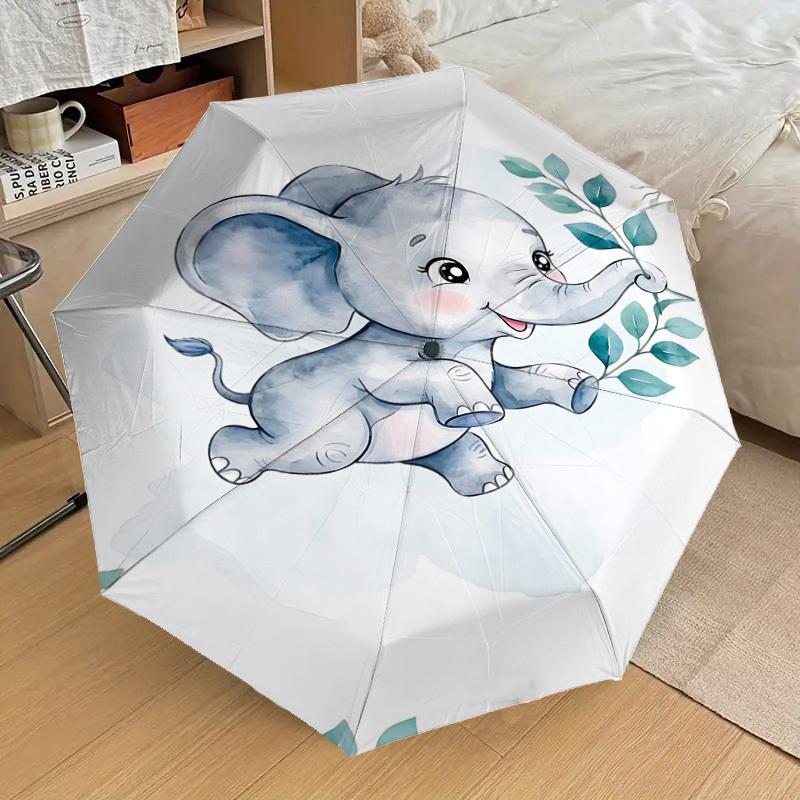 1PC Elephant Umbrella-8-Rib Reinforced, Automatic Open, Lightweight & Durable, Fashion Accessory for Outdoor, H0412