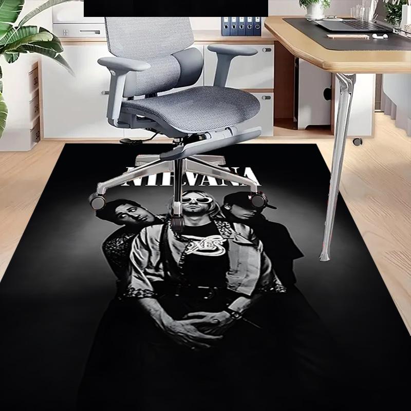 Nirvana Band Portrait Carpet For Playroom Bedroom Living Room Sofa Home Decorkids Game Area Rug Nonslip Floor Mat