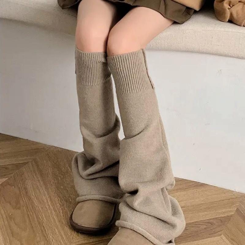 Spring Summer Slouchy JK Spice Girl Knitted Japanese-style Y2K Micro-flare Slim Wide-leg Subculture Calf Simple Leg Warmers