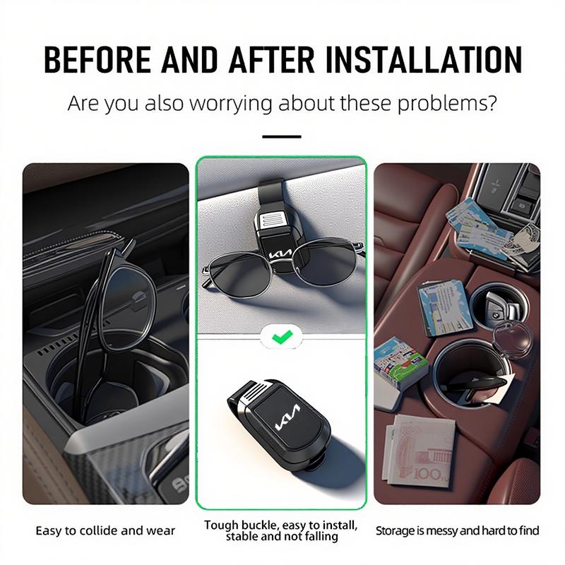 Kia Car Sun Visor Glasses Clip Sunglasses Storage Bracket For Kia Sportage Seltos Sorento Carnival Rio Borrego Ceed Forte K3 K4