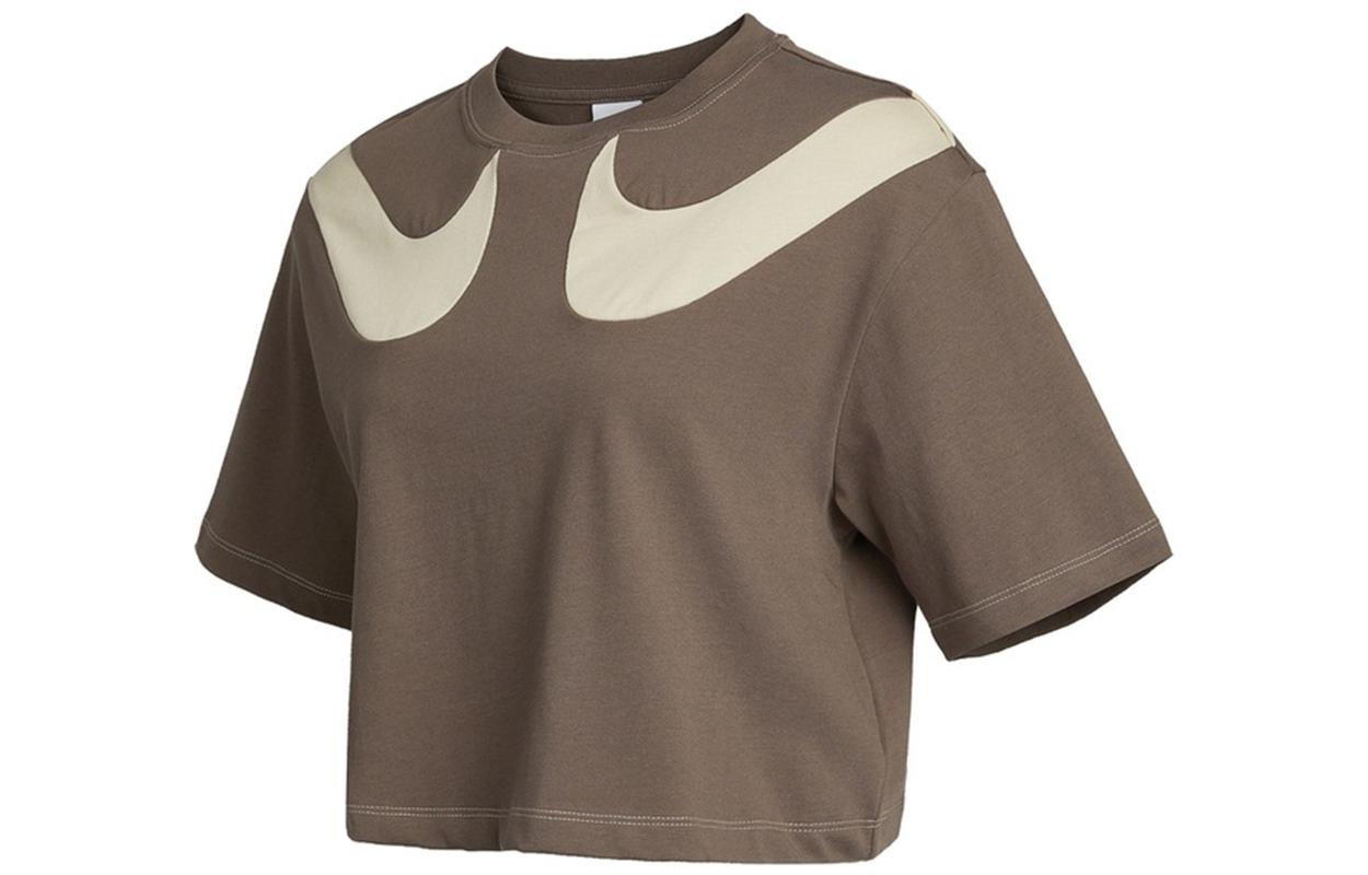 Nike Crop Tops Women s Umber Crew Neck Moderate DD5591-004 L