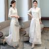 Spring/Summer 2023 Cotton Linen Zen Cheongsam Dress with Frog Buttons - Artistic Retro Chinese Style