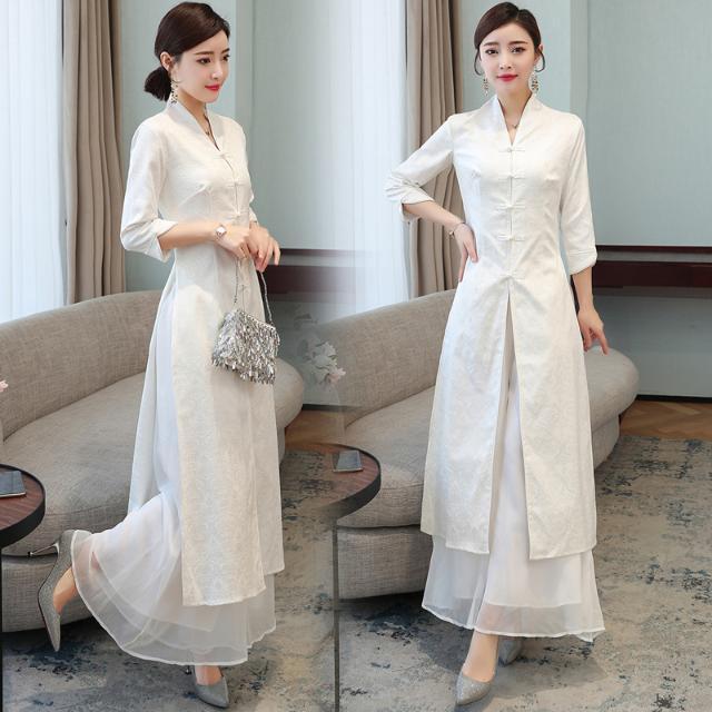 Spring/Summer 2023 Cotton Linen Zen Cheongsam Dress with Frog Buttons - Artistic Retro Chinese Style