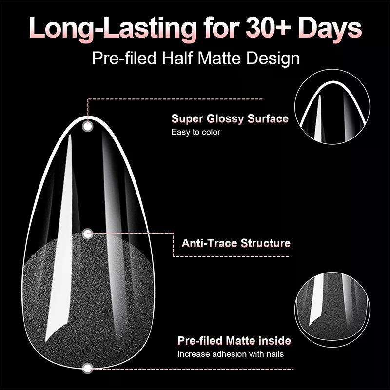 100Pcs Soft Gel False Nail Tips Short Square Coffin Almond Artificial Press On Fake Nails Extension Manicure Tools