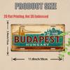 2D Flat One-Piece Budapest Bridge Scene Metal License Plate, Perfect for Galleries, Lofts, Living Rooms, and Feature Walls