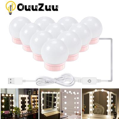 USB 5V Specchio per il trucco Lampadine a LED Luci per il trucco Dimmerabile Illuminazione per tavolo da toeletta per il bagno Luce per il trucco a LED per la luce dello specchio