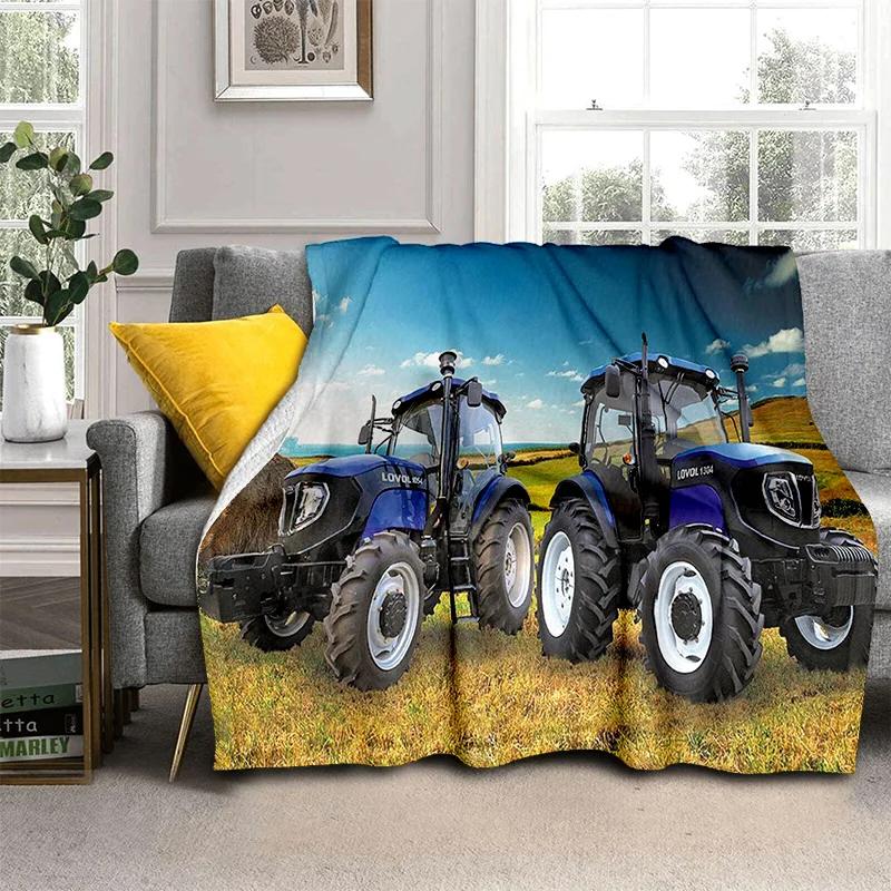 3D Retro Car Tractor Truck Series HD Blanket,Soft Throw Blanket for Home Bedroom Bed Sofa Picnic Travel Office Cover Blanket Kid