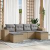 VidaXL Garden Lounge Set with Cushions 6 Pcs, Patio Sofas, Patio Furniture Set, Outdoor Furniture, Beige 3222918