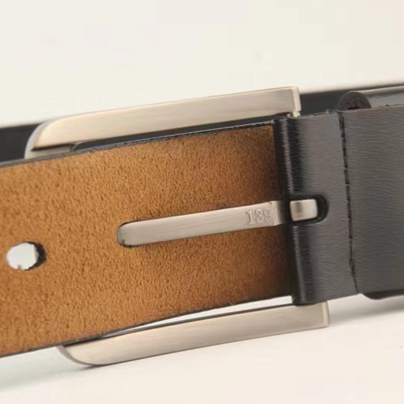 Real Cow Genuine Leather Belts for Man High Quality Plus Long Size Male Pin Buckle Waist Belt Strap