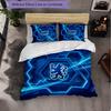 Chelsea FC Pattern 3 Pieces Bedding Set Soft Microfiber Duvet Cover with Pillow Cases for Bedroom
