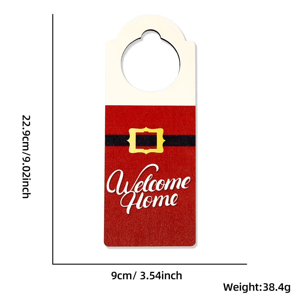 Christmas Decorations Wooden Door Hanging Cartoon Santa Claus Snowman Christmas Shopping Mall Store Layout Door Handle Pendant