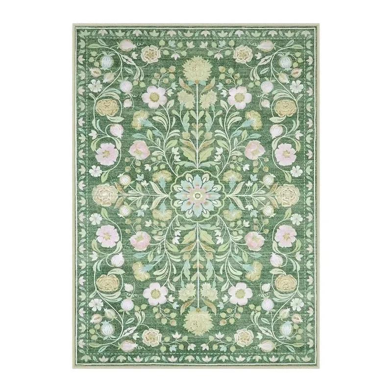 

Bohemian Pink Floral Area Rug for Living Room Bedroom Non-Slip Soft Machine Washable Floor Mat Home Decor 80x120cm
