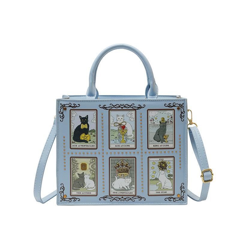 

Commuting Graffiti Handbag Female Niche Bohemian One-shoulder Cross-body Bag Large Capacity Light Luxury Tote 26x8x21 синій