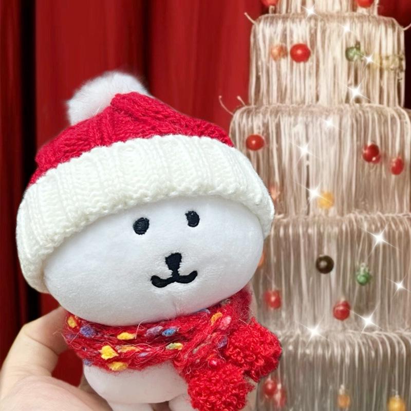 Self-Deprecating Bear Scarf Hat Winter Doll Outfit, High-Value Cotton, 10cm