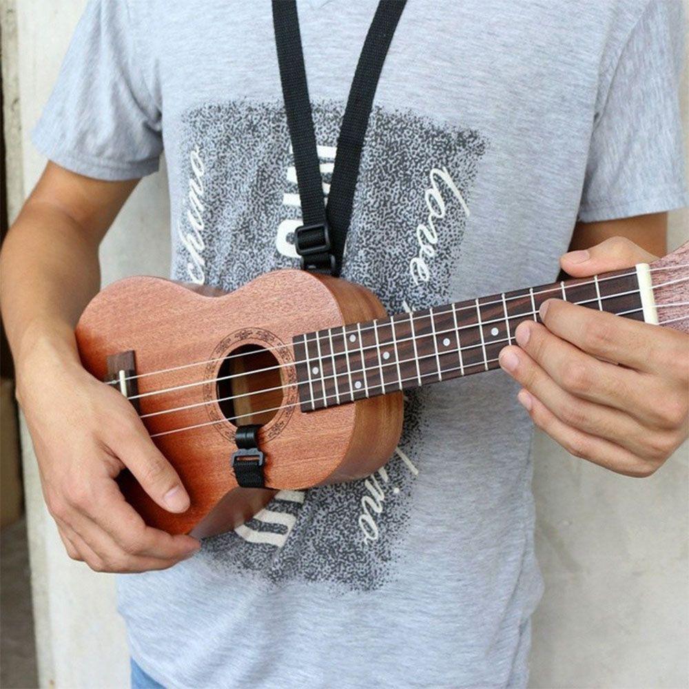 Hot Sale Adjustable Black New Four String Guitar Ukulele Strap Hook Nylon Guitar Belt