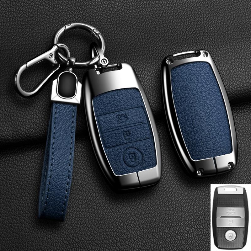 Auto Key Fob Cover Case Fit For Kia Picanto Sportage Rio 3 Cerato 4 Soul K5 Ceed Optima Seltos Sorento Genuine Leather Automotive Auto Accessories