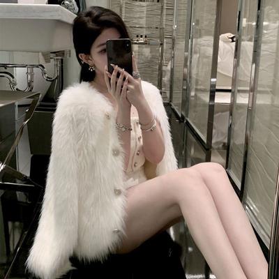 Cardigan Coat 2023 Spring Long Hair Cardigan for Women High Grade Pure Desire Wind Imitation Mink Knitted Sweater for Women