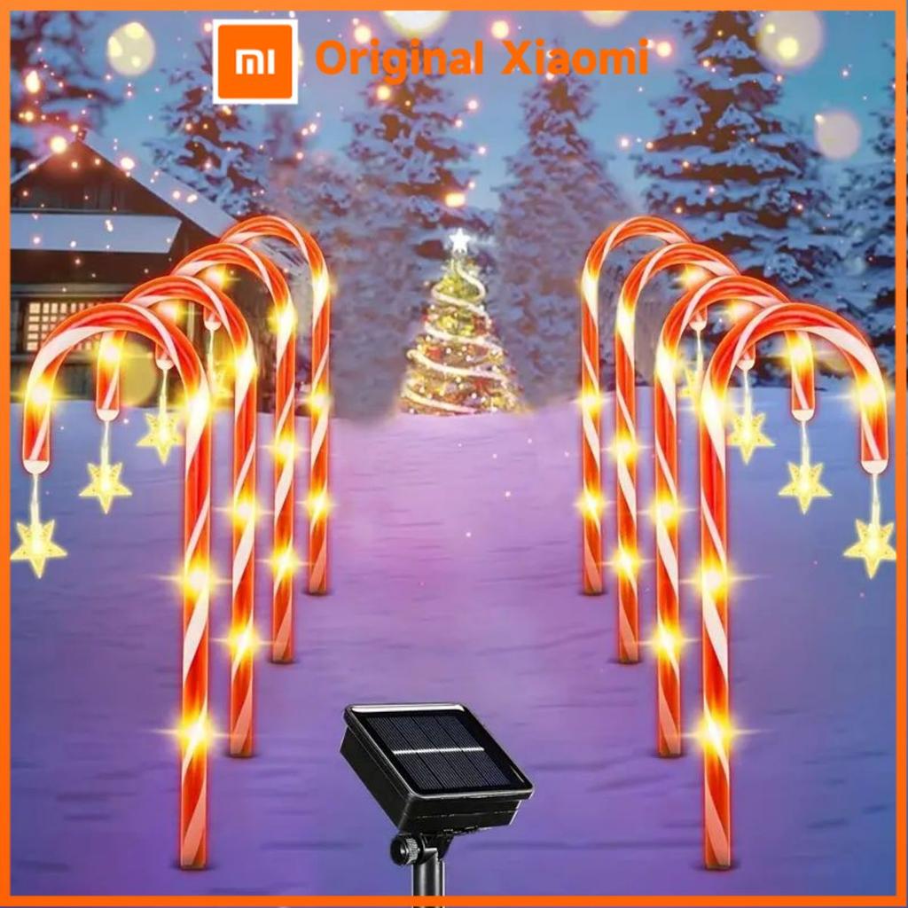 8pcs/set Solar Powered Garden Cane Lights, 8-function Waterproof Decorative Lights, Christmas Candy Garden Lights