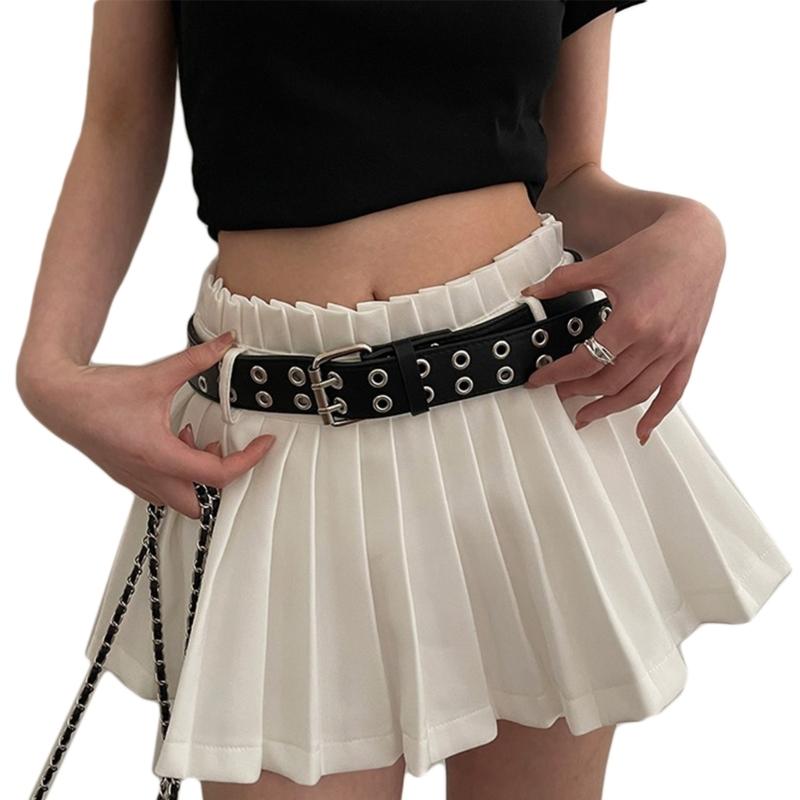 Leathers Womens Belt Fashion Double Grommet Belt Decorative Jeans Dress Blet