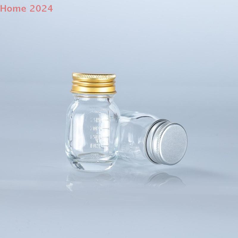 Bouteille en Verre de 30 ml avec Bouchon, Flacon à Médicaments, Flacon pour Capsules en Poudre, Bouteille en Verre