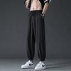 Tie Feet Ice Silk Pants Men's New Ice Oxygen Head Loose Large Size Sports Casual Trousers
