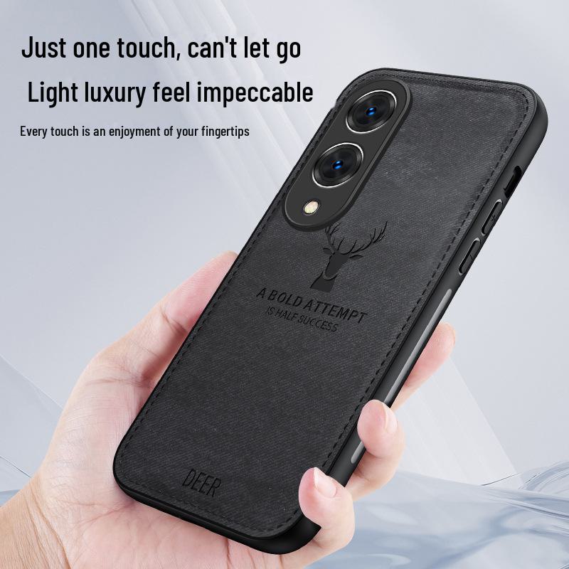 Elk Mobile Phone Case - Protective Cover with Simple Cloth Pattern for Vivo Y17S, Y78T, Y77E, and Y35+ - Men's Style