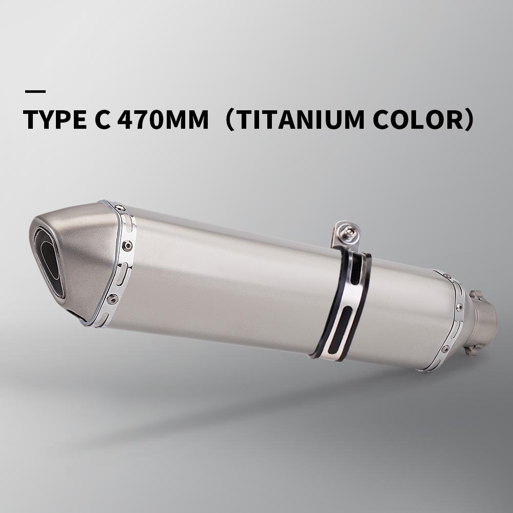 Universel 51MM Motorcykel Rustfrit Stål Udstødningsrør 570mm til ninja400 R3 Z900 S1000RR MT-07 pcx160 duke390 R1