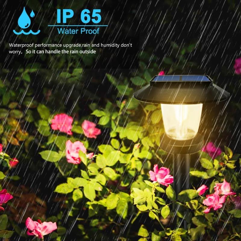 1000MAH LED Bright Solar Landscape Pathway Lighting Outdoor Waterproof 3 Modes Solar Garden Lights for Yard Path Walkway Lawn Decoration