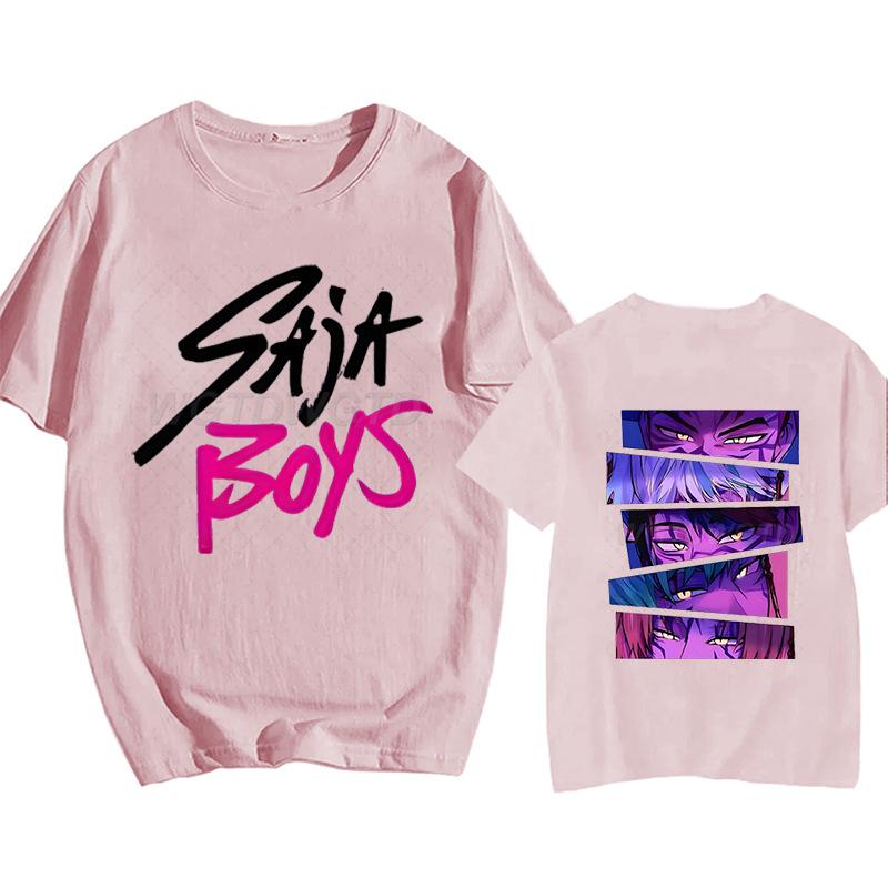 Summer Comfortable Soft KPop Peripheral Anime Cartoon Printed Pure Cotton T-shirt Men Women Casual Round Neck Short Sleeved T-shirt