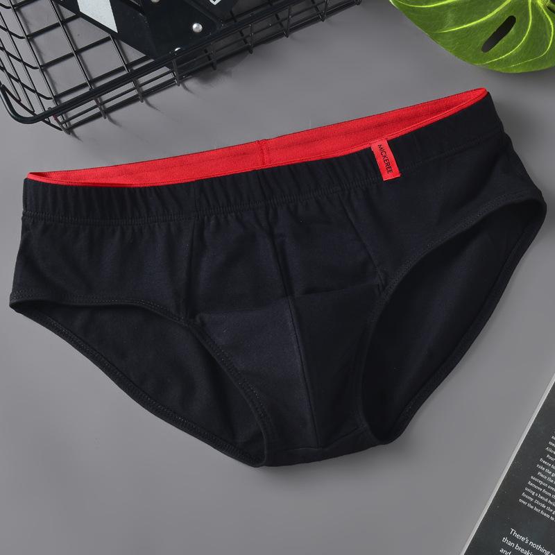 

Однотонна бавовняна трикутна білизна Чоловіча трикутна з низькою посадкою Дихаюча чоловіча білизна 4XL чорний