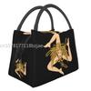 Handalah  Kufiya Pattern Insulated Lunch Bags for Women Tatreez Embroidery Resuable Thermal Bento Box