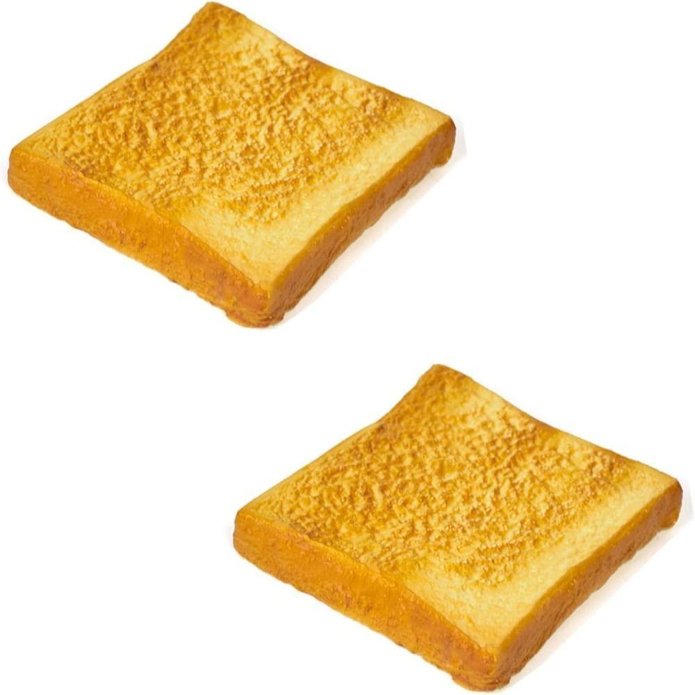 Faux Food Props PU Artificial Simulation Bread 11.5*11.5*2cm Fake Toast Slice Artificial Toast For Photography Props