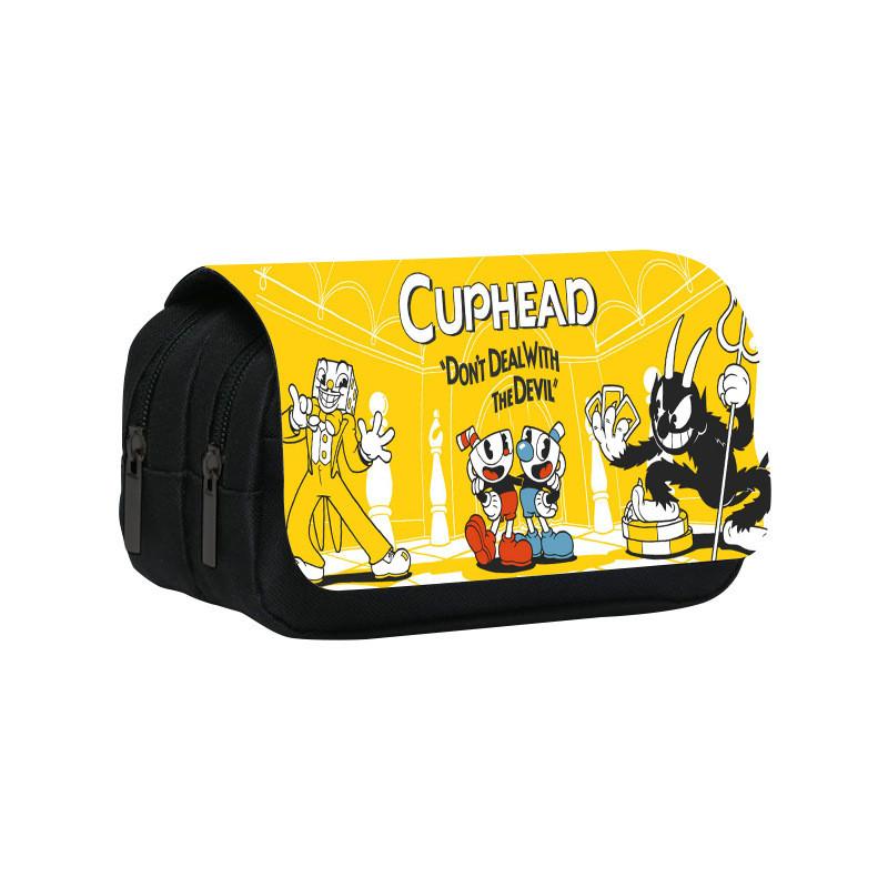 Cuphead Themed Travel Pencil Bag With Durable Polyester Material For Teens And Kids