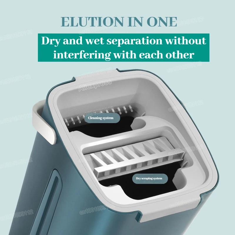 Flat Squeeze Mop with Bucket Household Home Floor Cleaning Mop and Bucket Set With Microfiber Mop Pads Home Cleaning Tool