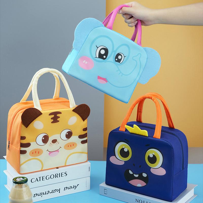 Portable Cartoon Stereoscopic Lunch Bag Thermal Thermal Bag Insulated Lunch Box Bags Lunch Box Accessories Oxford Cloth Tote Bag