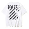 Off-White 2025 Summer New OW Dissolved Zebra Stripe Printed Short Sleeved T-shirt for Men and Women