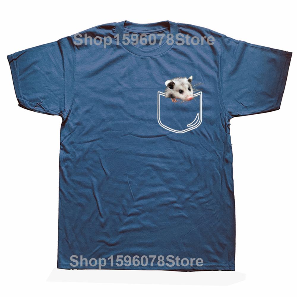 Funny Opossum In Pocket Round Neck Graphic T-shirts Tshirt Men Women's Fashion Casual Oversized 100% Cotton T Shirt