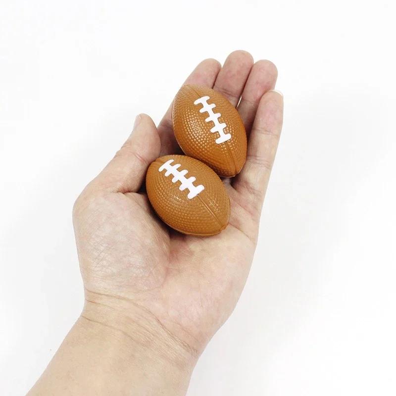 15Pcs Mini Pu Rugby Party Toy Mini Foam Squeeze Sports Ball To Relieve Stress Anxiety School Classroom Reward Party Gift