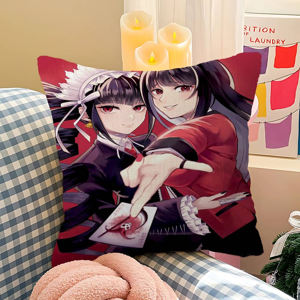 K-Kakegurui Y-Yumeko J-Jabami Подушка Подарок Декор для домашнего офиса Спальня Диван Автомобильная Подушка Чехол 45x45 12x12Inch
