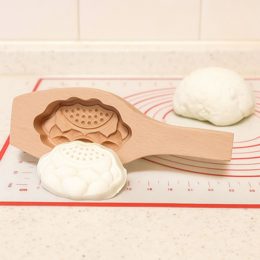 Carved Wood Baozi Mold 3D Steamed Stuffed Bun Tool Multifunctional Steamed Bread Mold  Kitchen