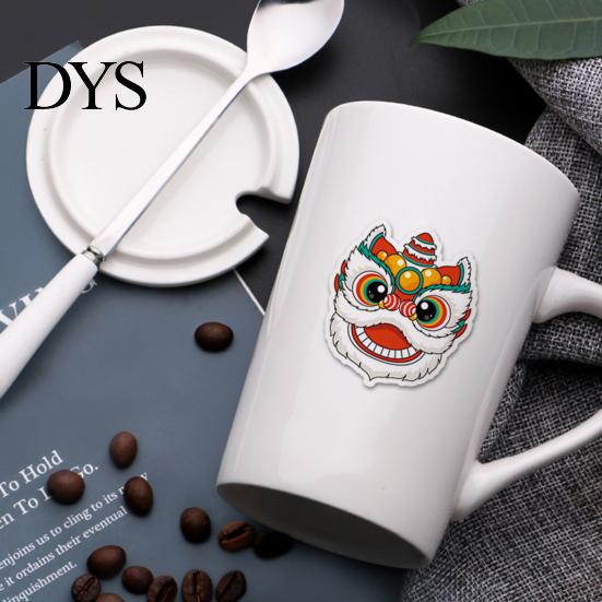Chinese New Year Home Decor 50Pcs Lion Dance Stickers Traditional Culture Trend Waterproof PVC Sticker for Laptop Suitcase Skateboard