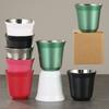 80ml New Simple Flat Bottom Cup Stainless Steel Double Wall Insulated Coffee Cup High-grade Solid Color Water Cups Home Supplies