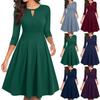 Rochii Casual de Petrecere Vintage pentru Femei, cu Mânecă 3/4, Évasé, Linie A, tip Swing
