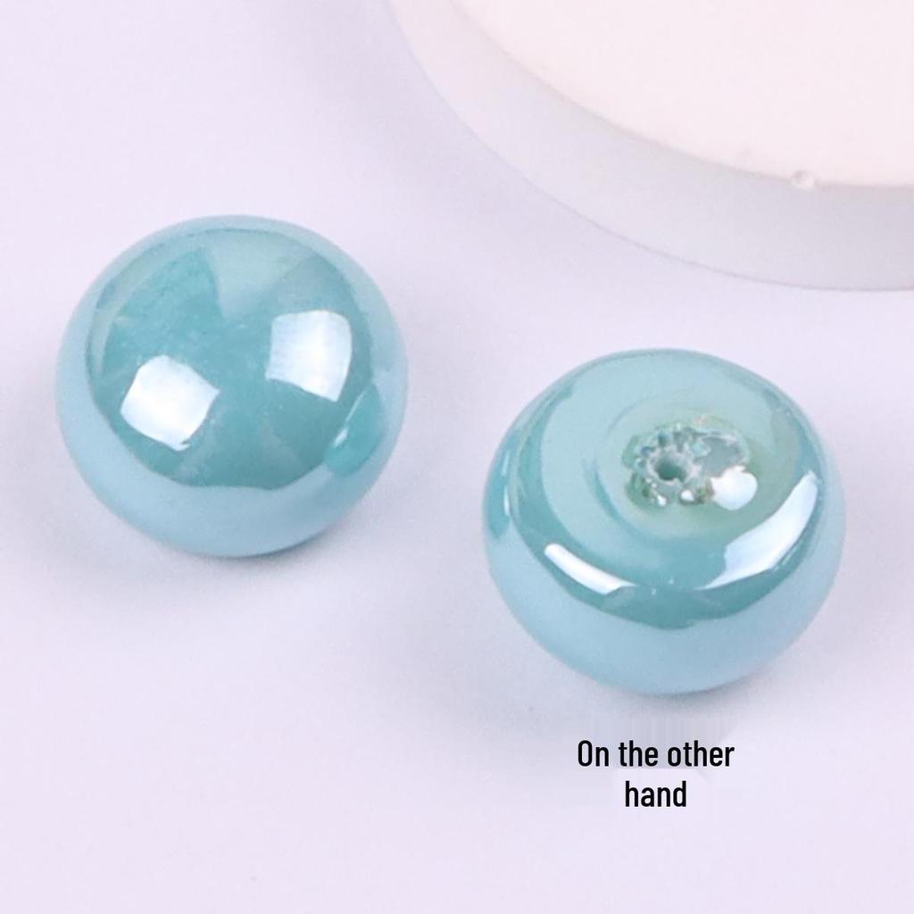12mm Round Half-Face Steamed Bun Beads for DIY Crocs, Earrings, Hair Clips, and Jewelry Accessories.