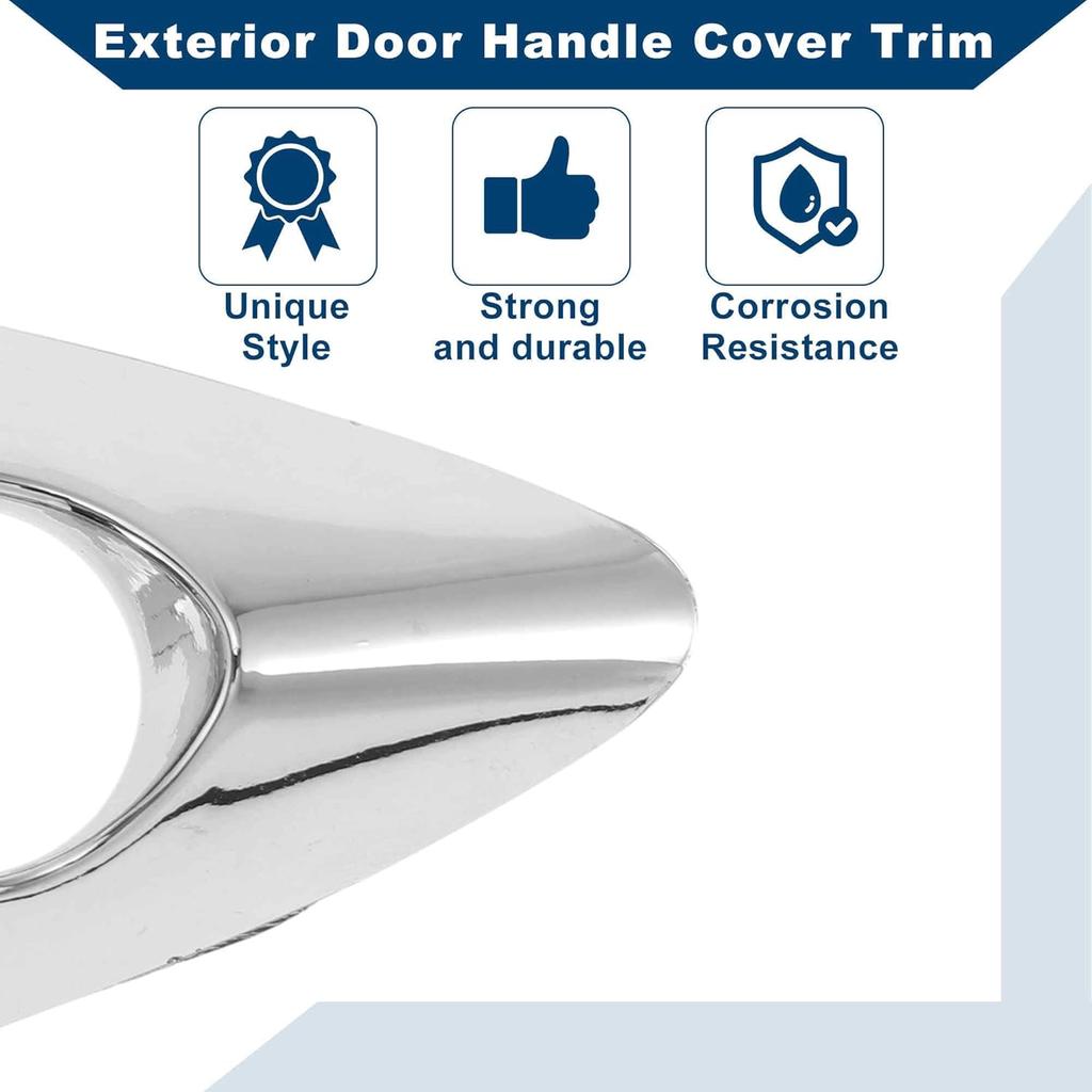 Front Left Exterior Door Handle Cover for Hyundai Elantra 2011-2016, for Hyundai Elantra Coupe 2013-2014 No.826523X010 Lock Bezel Cover Cap Silver