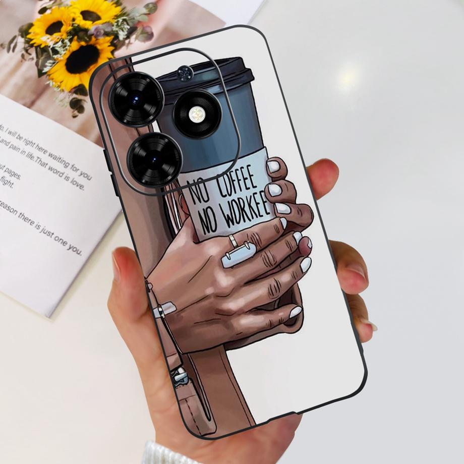 For Tecno Spark Go 2024 Cover Case Ultra Slim Soft TPU Bumper Shell On Infinix Hot 40i Hot 40 Pro Hot40 Fundas Painting Cartoon