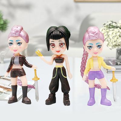 Kpop Dämonenjäger Figur Puppe Schreibtischdekoration Figuren PVC Modell Sammelbares Spiel Actionfiguren Raumdekoration Kindergeschenke