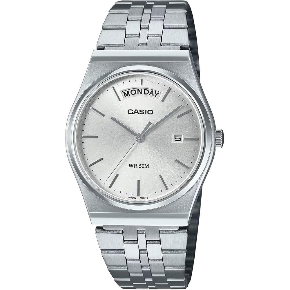 Casio Standard Analog Quartz Men s Watch MTP-B146D-7AV Silver Stainless Steel Water Resistant